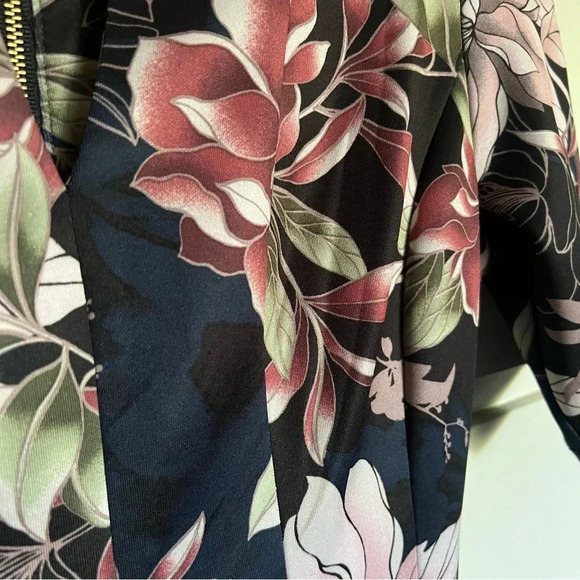 Roz & Ali Navy Blue Pink Floral Dress Size 6 - Picture 5 of 10